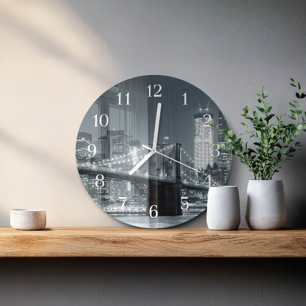 Glas wanduhr Horizontale Brücke