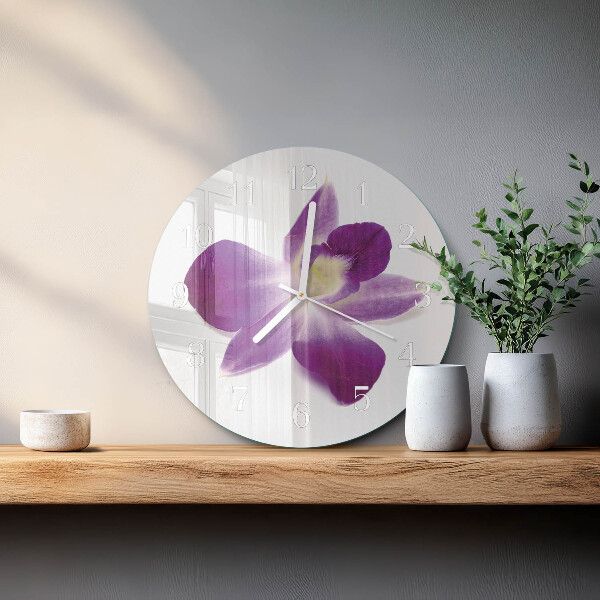 Glas wanduhr Orchideenblüte