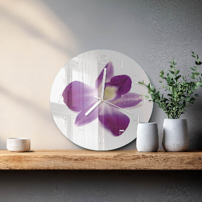 Glas wanduhr Orchideenblüte