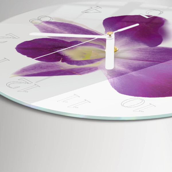 Glas wanduhr Orchideenblüte