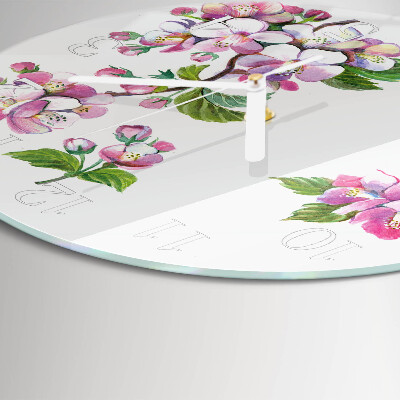 Glas wanduhr Blumen