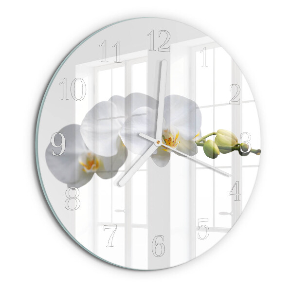 Glas wanduhr Orchidee