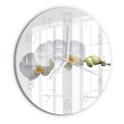 Glas wanduhr Orchidee