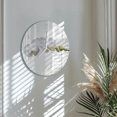Glas wanduhr Orchidee