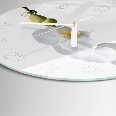 Glas wanduhr Orchidee