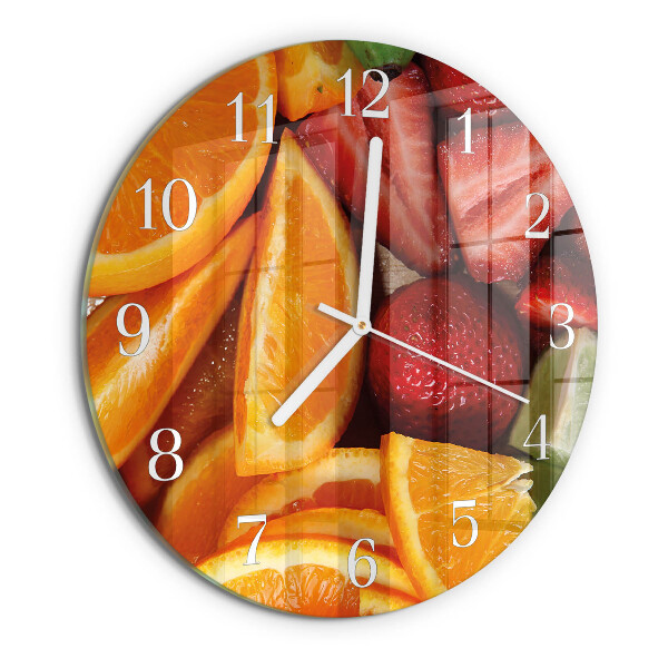 Glas wanduhr Obst