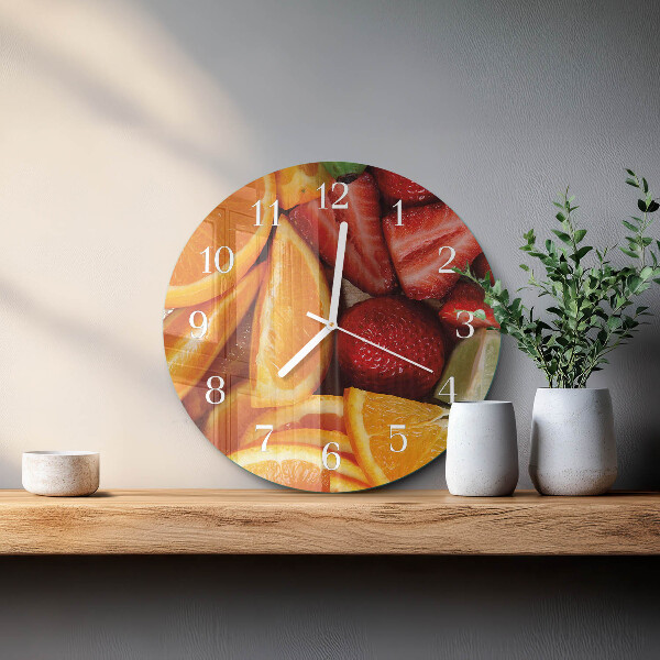 Glas wanduhr Obst