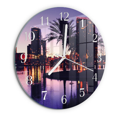 Glas wanduhr Palmen in Florida