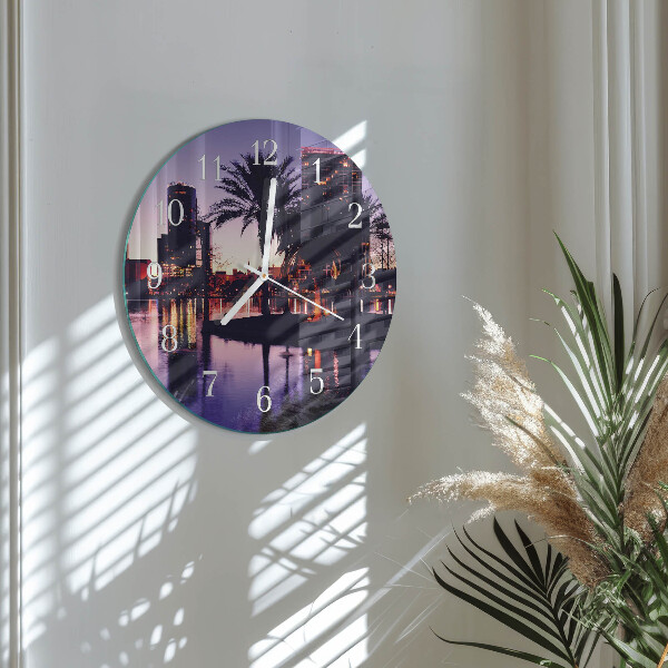 Glas wanduhr Palmen in Florida