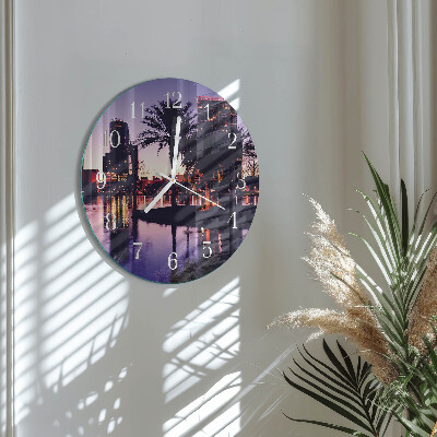 Glas wanduhr Palmen in Florida