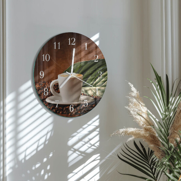 Glas wanduhr Tasse Kaffee