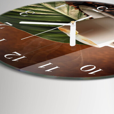 Glas wanduhr Tasse Kaffee
