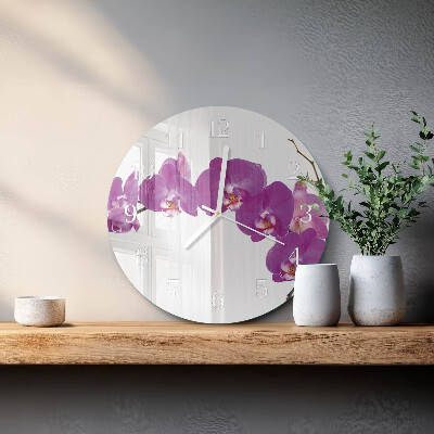 Glas wanduhr Orchidee