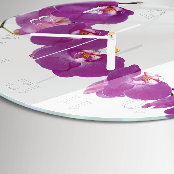 Glas wanduhr Orchidee