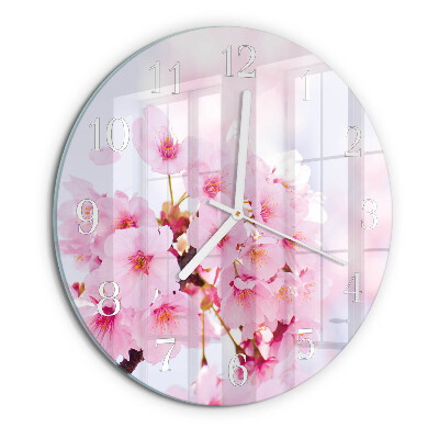 Glas wanduhr Blumen