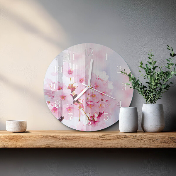 Glas wanduhr Blumen