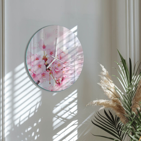Glas wanduhr Blumen
