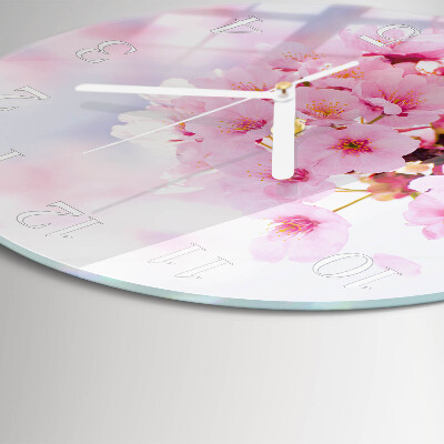 Glas wanduhr Blumen