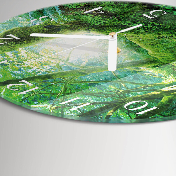 Glas wanduhr Waldmoos