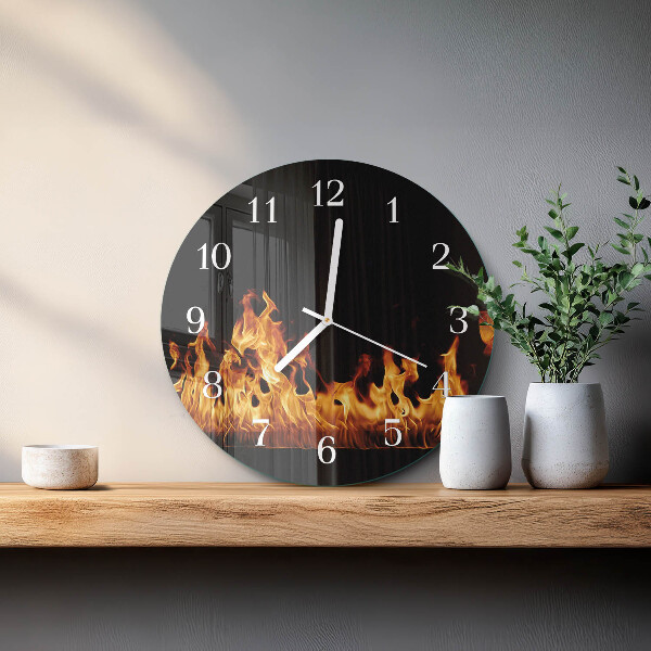 Glas wanduhr Feuer