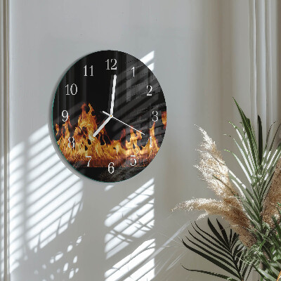 Glas wanduhr Feuer