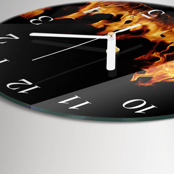 Glas wanduhr Feuer