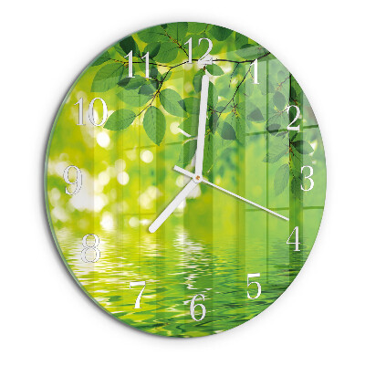 Glas wanduhr Blätter