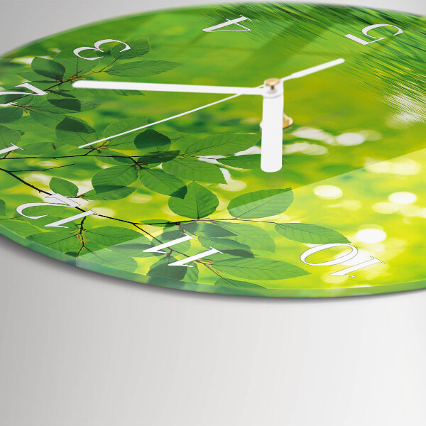 Glas wanduhr Blätter