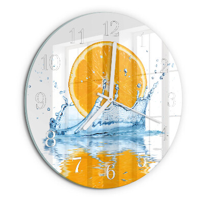 Glas wanduhr Orangenwasser