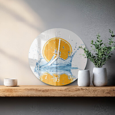 Glas wanduhr Orangenwasser