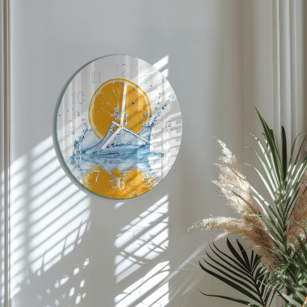 Glas wanduhr Orangenwasser
