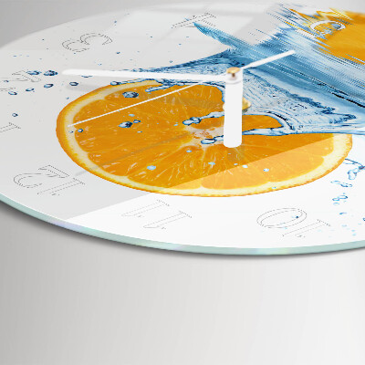 Glas wanduhr Orangenwasser