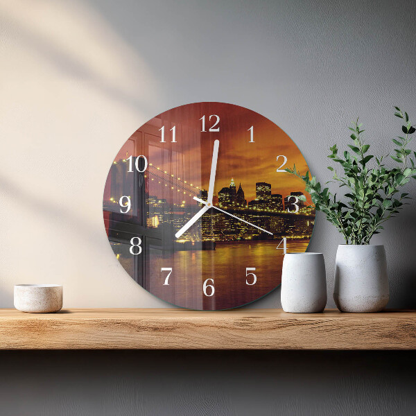 Glas wanduhr Horizontale Brücke