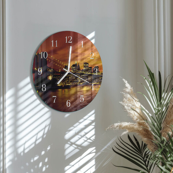 Glas wanduhr Horizontale Brücke