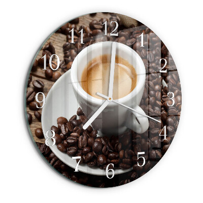 Glas wanduhr Tasse Kaffee