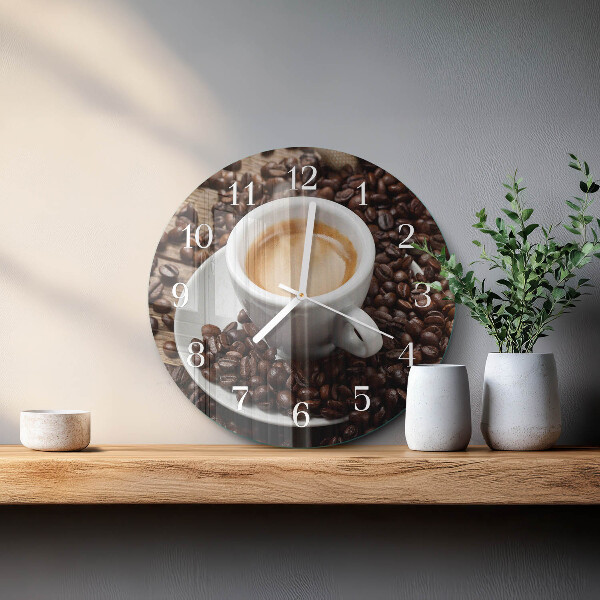 Glas wanduhr Tasse Kaffee
