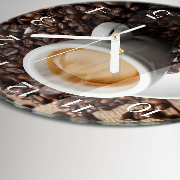 Glas wanduhr Tasse Kaffee