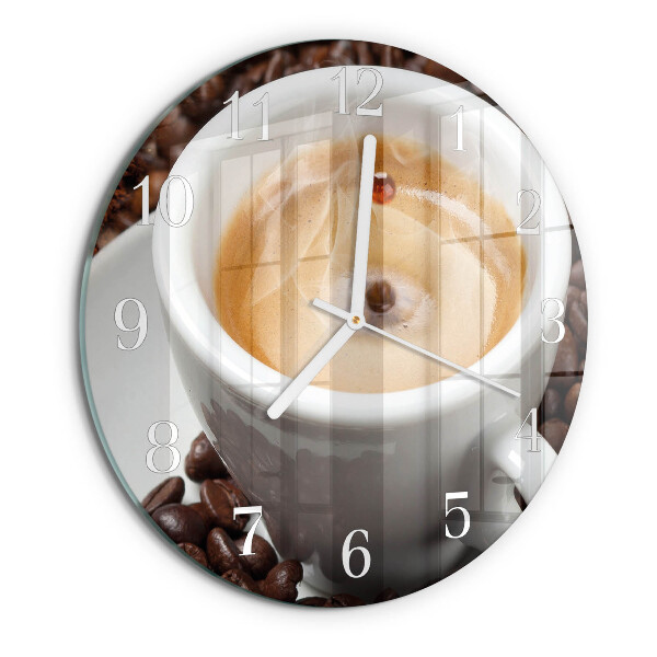 Glas wanduhr Tasse Kaffee