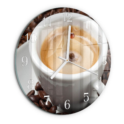 Glas wanduhr Tasse Kaffee