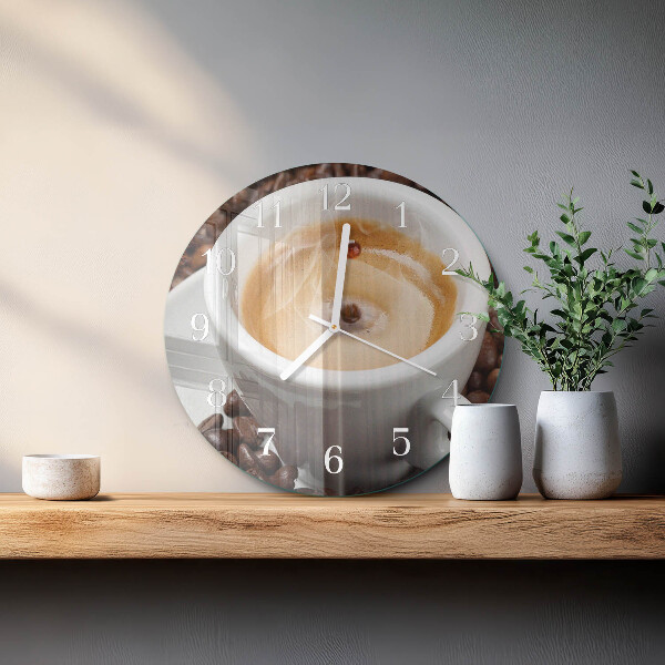 Glas wanduhr Tasse Kaffee