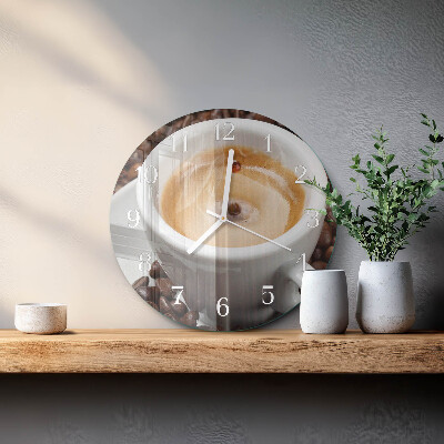 Glas wanduhr Tasse Kaffee