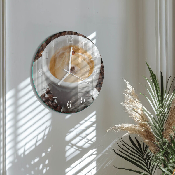 Glas wanduhr Tasse Kaffee
