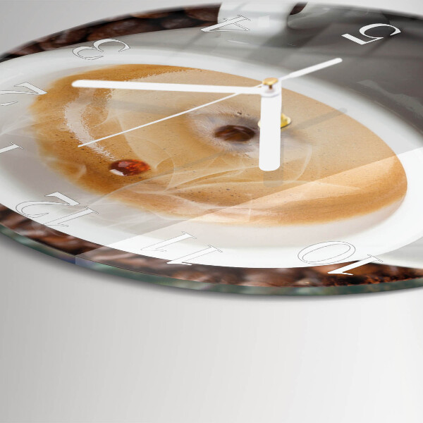 Glas wanduhr Tasse Kaffee
