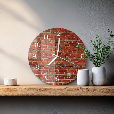 Glas wanduhr Ziegelmauer