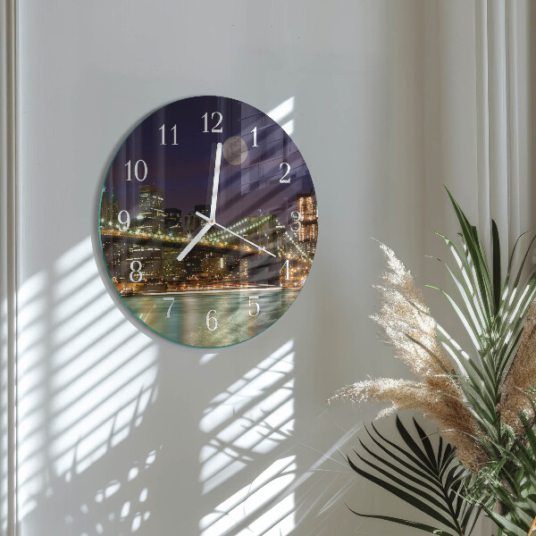 Glas wanduhr Horizontale Brücke