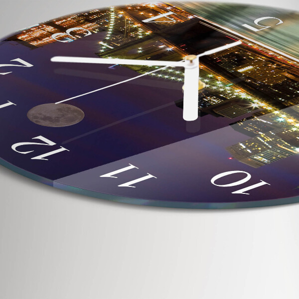 Glas wanduhr Horizontale Brücke