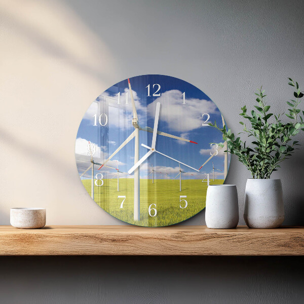 Glas wanduhr Windpark