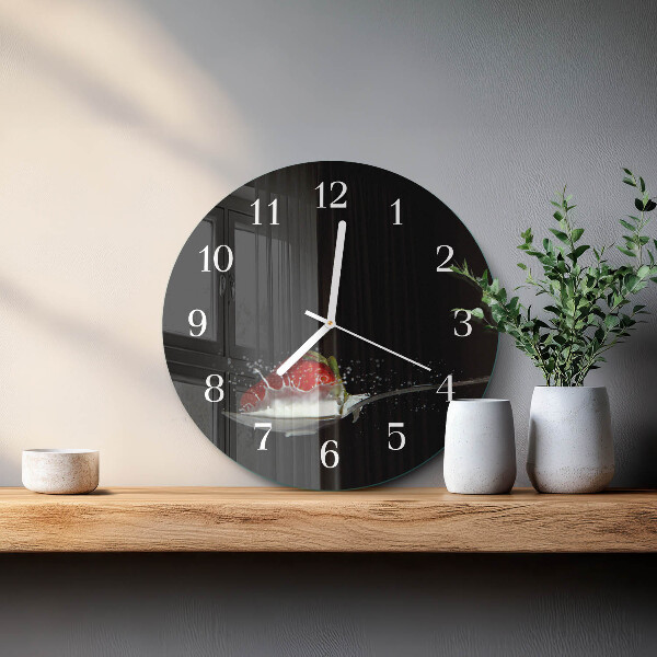 Glas wanduhr Erdbeere