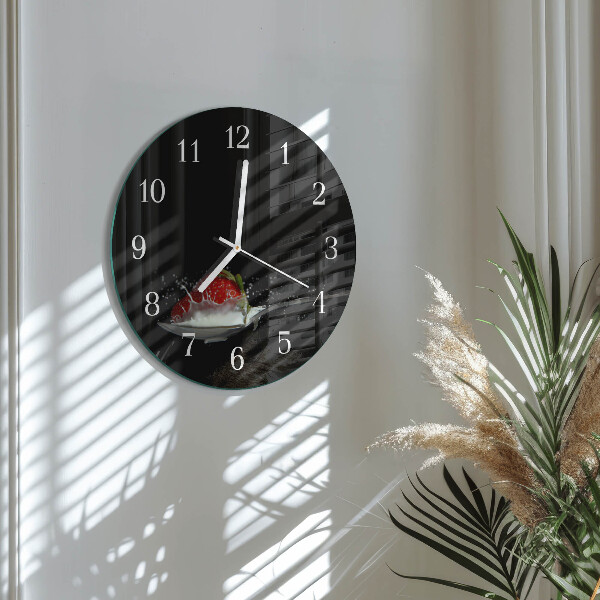 Glas wanduhr Erdbeere