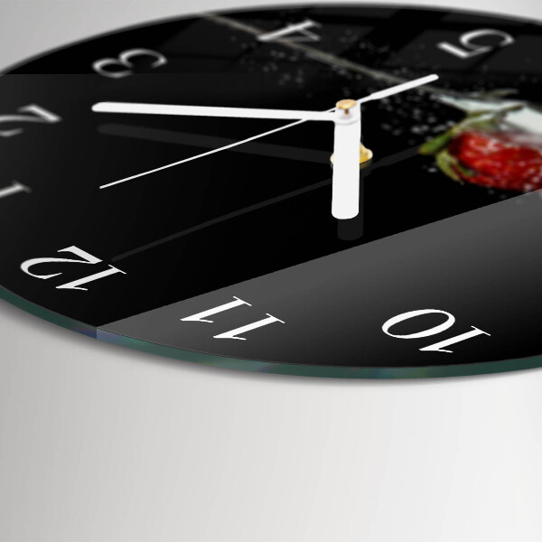 Glas wanduhr Erdbeere